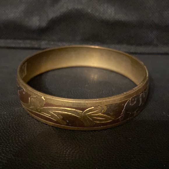 #2- Vintage from India solid Brass Bracelet Elephant Design 1980s - Picture 3 of 9